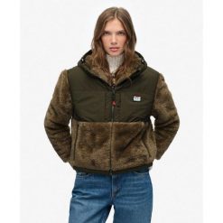 Damska kurtka z zamkiem błyskawicznym Superdry. Brązowe kurtki damskie Superdry., s, bez wzorów, z tkaniny, bez kaptura. Za 583.55 zł.