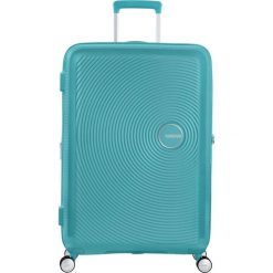 Walizka turystyczna Soundbox Spinner 77 TSA EXP 97L. Niebieskie walizki AMERICAN TOURISTER, bez wzorów. W wyprzedaży za 776.95 zł.
