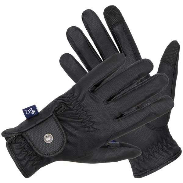 Rękawiczki jeździeckie Equestrian Queen Winter Charcot. Czarne rękawiczki dziecięce EQUESTRIAN QUEEN, bez ramiączek. Za 106.99 zł.
