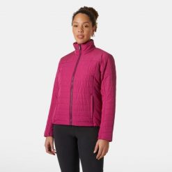 Damska kurtka ocieplana Helly Hansen Crew 2.0. Czerwone kurtki damskie Helly Hansen, bez wzorów, z puchu, bez kaptura. W wyprzedaży za 521.50 zł.