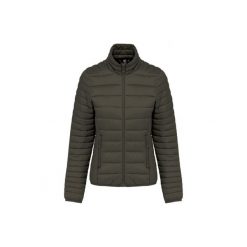 Damska lekka kurtka puchowa Kariban. Brązowe kurtki damskie KARIBAN, bez wzorów, z puchu, bez kaptura. Za 262.00 zł.