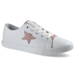 Białe Trampki Big Star Damskie Stylowe Obuwie. Białe trampki i tenisówki damskie Big Star, z aplikacjami, ze skóry ekologicznej. Za 95.00 zł.