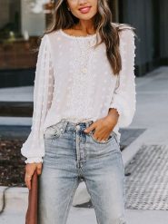 LA Angels Bluzka w kolorze białym rozmiar: M. Białe bluzki damskie LA Angels, m, bez wzorów, bez kołnierzyka, bez ramiączek. Za 130.99 zł.