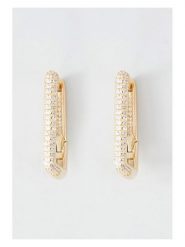 U.S. Polo Assn. Pozłacane kolczyki-kreole z kryształami rozmiar: onesize. Białe kolczyki damskie U.S. Polo Assn., z kryształem, metalowe. Za 86.99 zł.