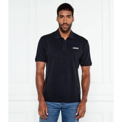 Koszulka polo z krótkim rękawem Napapijri E-Small Box. Czarne koszulki polo męskie Napapijri, s, bez wzorów, z materiału, bez ramiączek. Za 268.49 zł.