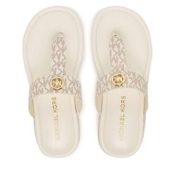 Japonki MICHAEL Michael Kors. Białe klapki damskie MICHAEL Michael Kors, bez wzorów, bez obcasa. Za 479.99 zł.