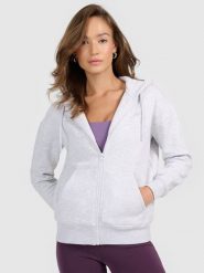 4F Bluza dresowa rozpinana z kapturem damska - szara XS. Szare bluzy z kapturem damskie 4f, uniwersalny, bez wzorów, z dresówki. Za 159.99 zł.