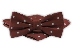 Mucha Męska z Poszetką - Alties - Brązowa w Groszki. Brązowe krawaty i muchy męskie Alties, bez wzorów, eleganckie. Za 54.00 zł.