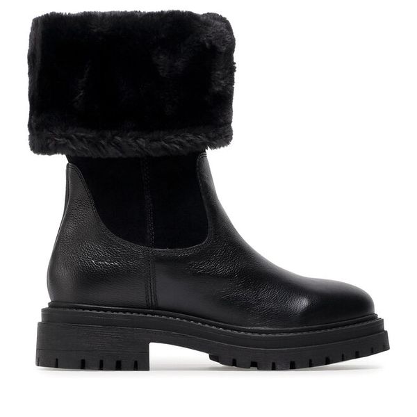 Botki Geox. Czarne botki damskie Geox, bez obcasa, na płaskiej podeszwie, bez zapięcia. Za 489.99 zł.