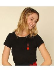 WOOOP Koszulka "Queen" w kolorze czarnym rozmiar: L. Czarne bluzki damskie Wooop, l, bez wzorów, z bawełny, bez kołnierzyka, bez ramiączek. Za 37.45 zł.