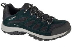 Buty trekkingowe męskie, Crestwood Waterproof. Czarne buty trekkingowe męskie Columbia, z materiału, przed kostkę, bez zapięcia, trekkingowe. Za 349.99 zł.