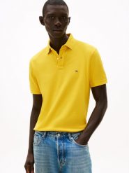 Tommy Hilfiger koszulka polo Mężczyźni Bawełna żółty, S. Żółte koszulki polo męskie Tommy Hilfiger, m, bez wzorów, z bawełny, bez ramiączek. Za 279.95 zł.