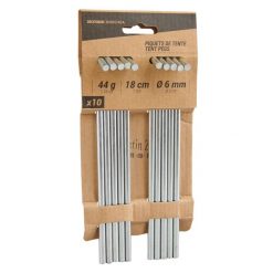 Szpilki do namiotu stalowe na zróżnicowany teren x 10. Szare szpilki QUECHUA, bez wzorów, bez obcasa. Za 24.99 zł.