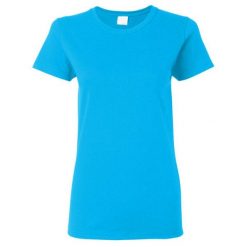 Damska Koszulka T-shirt Krótki Rękaw Top. Czerwone bluzki damskie Gildan, xl, bez wzorów, sportowe, bez kołnierzyka, bez ramiączek. Za 47.99 zł.