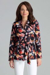 Stylowy Żakiet bez Zapięcia z Wiązanym Paskiem Wzór 109. Brązowe marynarki i żakiety damskie Katrus, m, bez wzorów, z materiału, eleganckie. Za 299.00 zł.