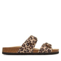 Klapki ONLY Shoes. Brązowe klapki damskie ONLY Shoes, bez wzorów, bez obcasa. Za 129.99 zł.