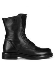 MEXX Trzewiki MICP1710143W MABEL PINA Czarny. Czarne botki damskie Mexx, ze skóry, bez obcasa, na płaskiej podeszwie, bez zapięcia. Za 379.99 zł.