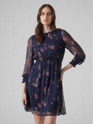 Vero Moda Sukienka codzienna Milla 10244553 Granatowy Regular Fit. Niebieskie sukienki damskie Vero Moda, na co dzień, xl, bez wzorów, z syntetyku, bez kołnierzyka, bez ramiączek, proste. Za 99.99 zł.