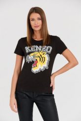 KENZO Czarny t-shirt Tiger Varsity crewneck. Czarne t-shirty damskie Kenzo, s, bez wzorów, bez kołnierzyka. W wyprzedaży za 459.99 zł.
