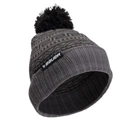 Czapka Unisex Dla Dorosłych New Era Monogram Intarsia Beanie. Szare czapki męskie BAUER, bez wzorów, z materiału. Za 184.99 zł.