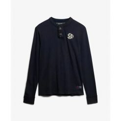 Koszulka z długim rękawem Superdry Vintage Athletic Grandad. Niebieskie koszulki męskie z długim rękawem Superdry., m. Za 288.40 zł.