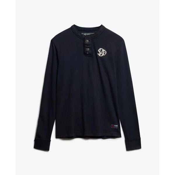 Koszulka z długim rękawem Superdry Vintage Athletic Grandad. Niebieskie koszulki męskie z długim rękawem Superdry., l. Za 279.65 zł.