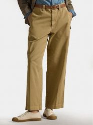 Polo Ralph Lauren Spodnie materiałowe 211967729002 Beżowy Straight Fit. Brązowe spodnie materiałowe damskie Polo Ralph Lauren, bez wzorów, z bawełny. Za 739.99 zł.
