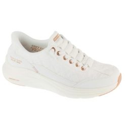 Buty sportowe Sneakersy damskie, Slip-ins: Contour Foam - Golden Hour. Białe buty sportowe na co dzień damskie Skechers, bez wzorów, trekkingowe. Za 369.99 zł.