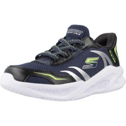Kapcie SKECHERS METEOR-LIGHTS Niebieski. Niebieskie kapcie damskie Skechers, z syntetyku. Za 258.99 zł.