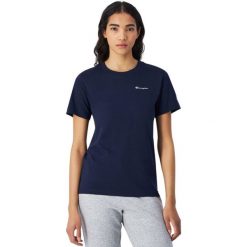 Koszulka damska Champion SS Tee 117535. Niebieskie t-shirty damskie CHAMPION, m, bez wzorów, bez kołnierzyka. Za 135.82 zł.