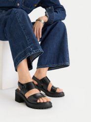 G-Star Raw Sandały CEO-WB-TILDE-24 Czarny. Czarne sandały damskie G-Star, bez wzorów, ze skóry, bez obcasa, na słupku. Za 154.99 zł.
