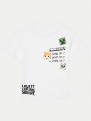 NAME IT T-Shirt Jafar MINECRAFT 13238538 Biały Regular Fit. Białe t-shirty chłopięce Name it, bez wzorów, z bawełny, bez ramiączek. Za 59.99 zł.