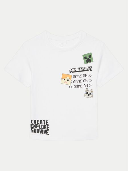 NAME IT T-Shirt Jafar MINECRAFT 13238538 Biały Regular Fit. Białe t-shirty chłopięce Name it, bez wzorów, z bawełny, bez ramiączek. Za 59.99 zł.