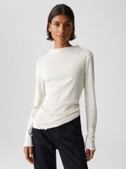 OPUS Koszulka w kolorze białym rozmiar: 38. Białe bluzki damskie Opus, bez wzorów, bez kołnierzyka, bez ramiączek. Za 105.63 zł.