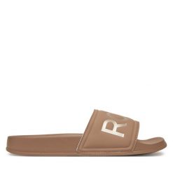 Klapki Roxy. Brązowe klapki damskie Roxy, bez wzorów, bez obcasa. Za 89.99 zł.