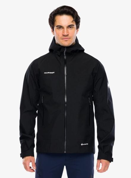 Kurtka z membraną Mammut Crater Light HS Hooded Jacket. Czarne kurtki męskie Mammut, l, bez wzorów, z gore-texu, bez kaptura. Za 1,579.99 zł.