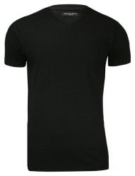 Czarna Męska Koszulka (T-shirt) - Brave Soul - V-Neck. Czarne t-shirty męskie Brave Soul, l, bez wzorów, z bawełny, bez kołnierzyka. Za 45.00 zł.