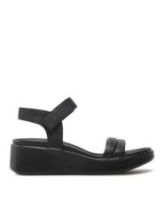 ECCO Sandały Flowt Wedge Lx W 27330351052 Czarny. Czarne sandały damskie ECCO, bez wzorów, z nubiku, bez obcasa, na koturnie. Za 589.99 zł.