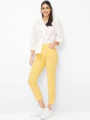BRAX spodnie materiałowe - Mary S Kobiety Bawełna żółty, 40. Żółte spodnie materiałowe damskie Brax, bez wzorów, z bawełny, eleganckie. Za 379.95 zł.