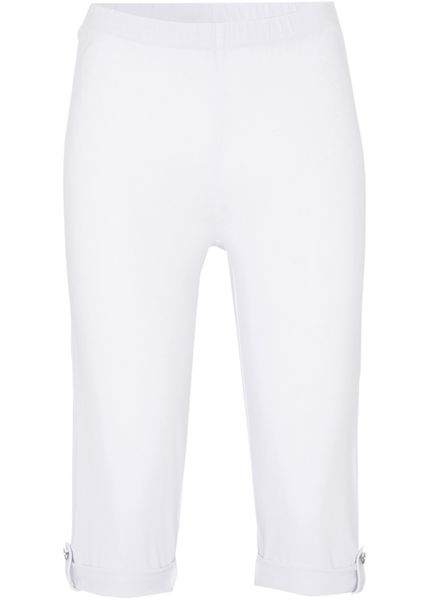 Legginsy rybaczki z bawełny organicznej. Czarne legginsy damskie bonprix, bez wzorów, z bawełny. Za 59.99 zł.