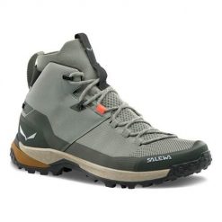 Buty trekkingowe męskie Salewa Puez Knit Mid Powertex. Szare buty trekkingowe męskie Salewa, z materiału, za kostkę, bez zapięcia, trekkingowe. Za 1,042.00 zł.