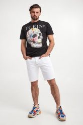 Spodenki męskie jeansowe PHILLIP PLEIN. Szorty męskie Philipp Plein, z jeansu, bez kołnierzyka. Za 2,069.00 zł.