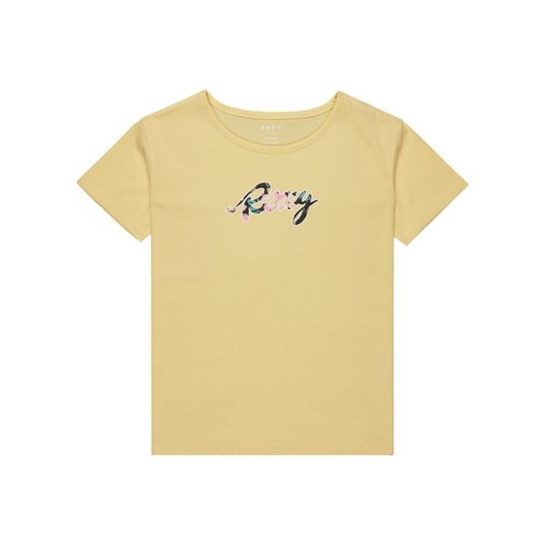 Koszulka z krótkim rękawem dla Dziewczynki DAY AND NIGHT. Żółte koszulki dziewczęce Roxy, m, bez wzorów, z bawełny, bez ramiączek. Za 74.99 zł.