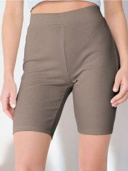 Szorty kolarki w prążek - brązowy. Brązowe szorty damskie Sinsay, bez wzorów. Za 19.99 zł.