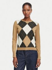 Marella Sweter Emme by Marella Carabo 2625366131 Brązowy jasny Regular Fit. Brązowe swetry klasyczne damskie Marella, xl, z wiskozy, bez kołnierzyka. Za 609.99 zł.