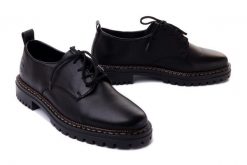 RIEKER 52052-00 black, półbuty damskie. Czarne półbuty damskie Rieker, bez wzorów, bez obcasa, na obcasie. Za 203.94 zł.
