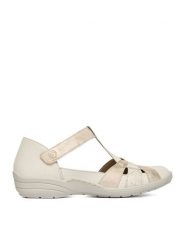 Remonte Sandały CEO-R7601-81 Écru. Sandały damskie Remonte, bez wzorów, ze skóry, bez obcasa, na płaskiej podeszwie. Za 369.99 zł.