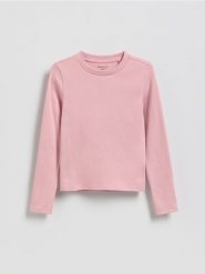 Gładka koszulka - różowy. Czerwone koszulki dziewczęce Reserved, bez wzorów, z bawełny, bez ramiączek. Za 25.99 zł.