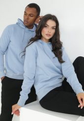 Niebieska Bluza Notanthus. Niebieskie bluzy z kapturem męskie Born2be, m, z dzianiny. Za 74.99 zł.