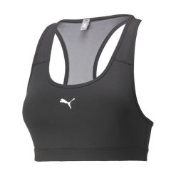 Biustonosz treningowy PUMA Mid Impact 4Keeps Graphic PM. Czarne biustonosze sportowe damskie Puma, bez wzorów, z elastanu. Za 62.99 zł.